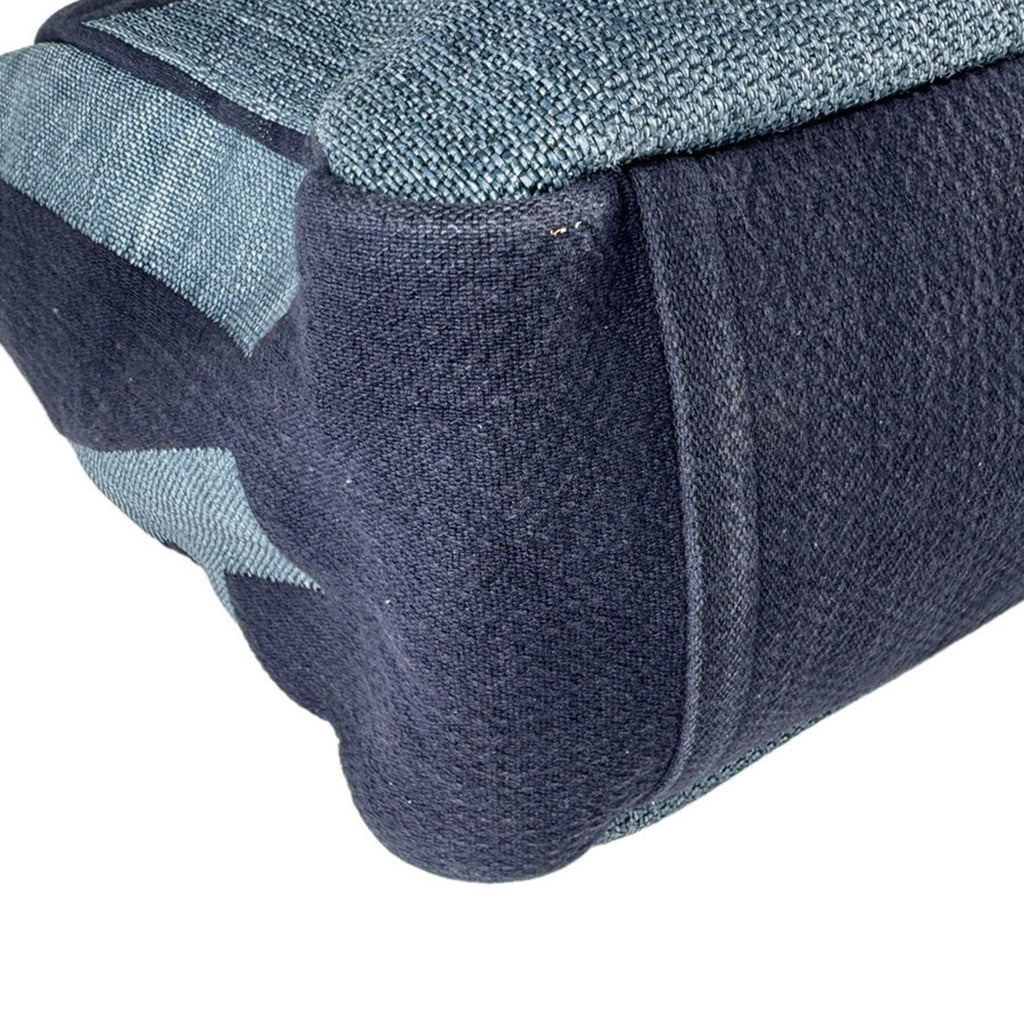 Chanel Blue Raffia Canvas Shoulder Bag Tote Bag