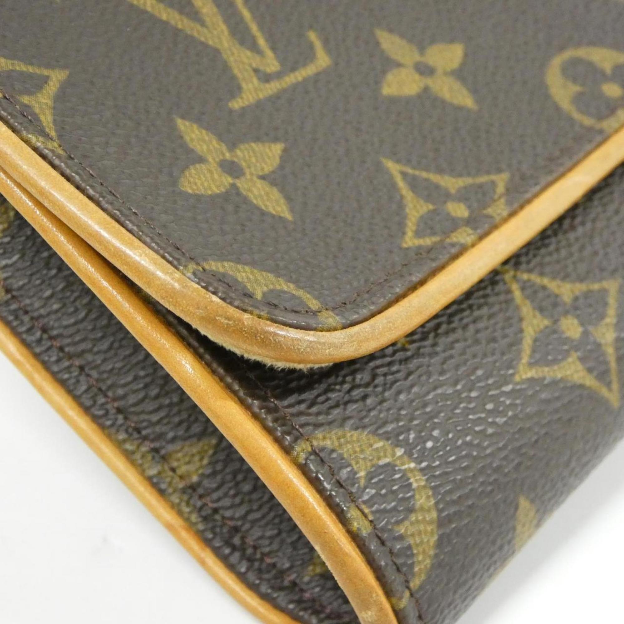Louis Vuitton Marron Coated Canvas Pochette Shoulder Bag