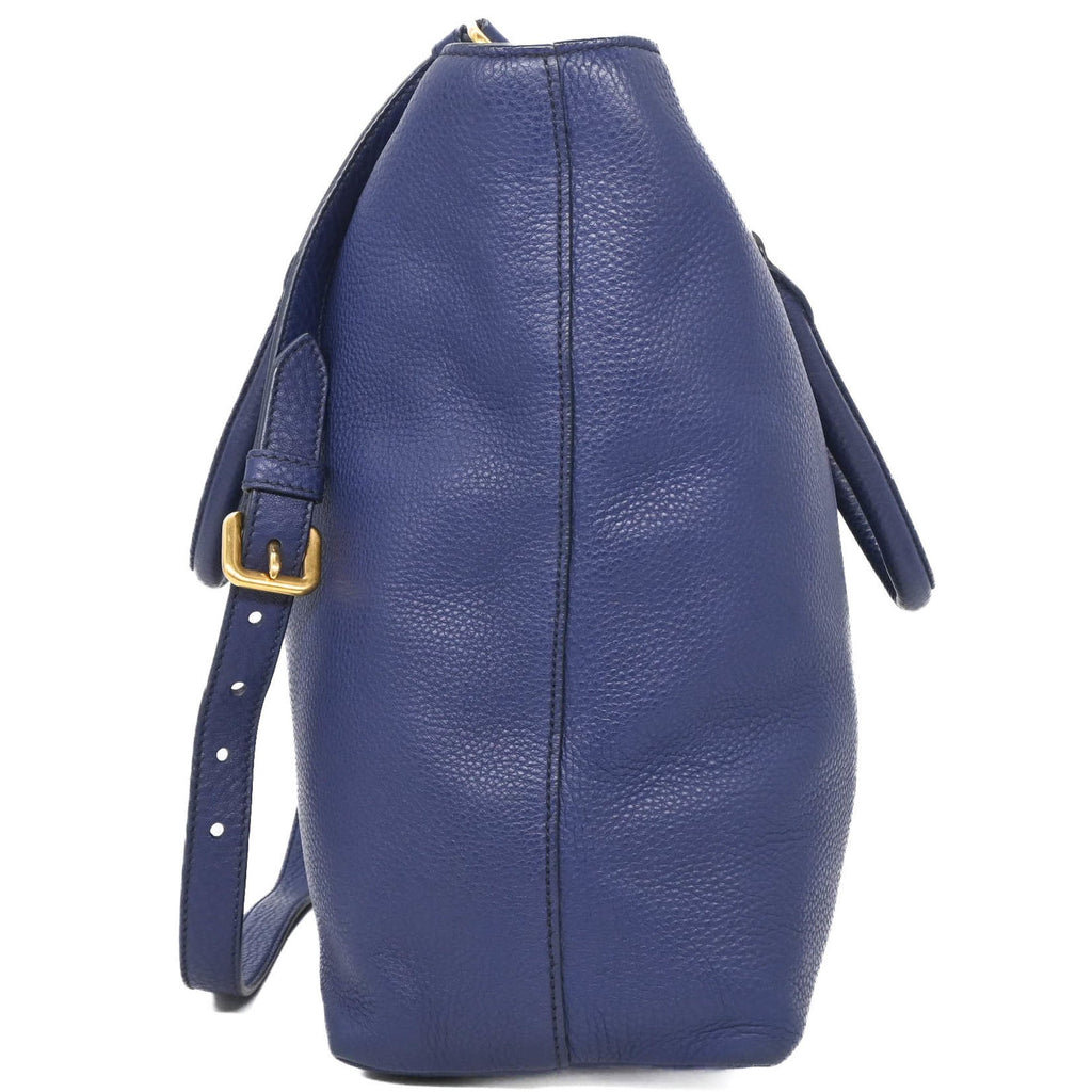 Prada Blue Leather Shoulder Bag Tote Bag