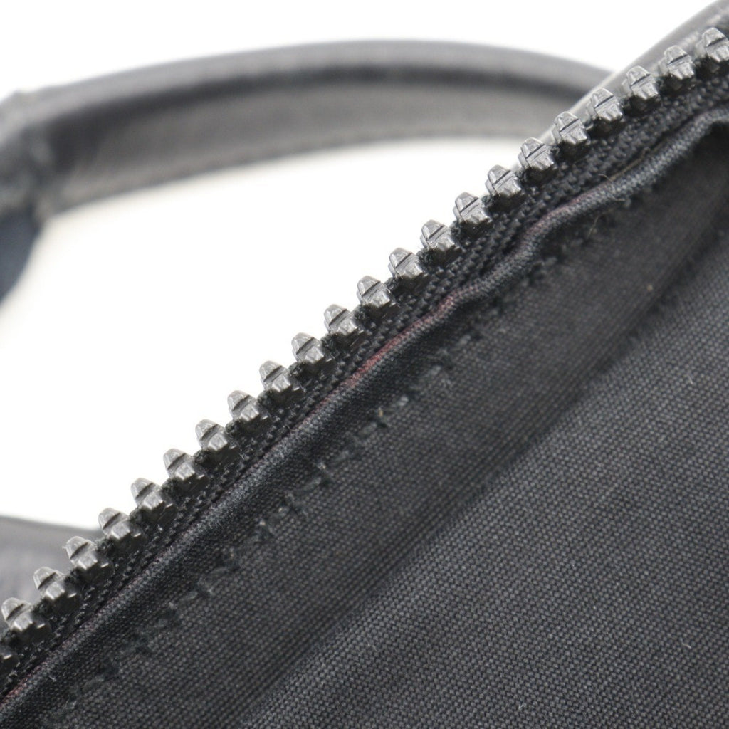 Bottega Veneta Black Gray Canvas Leather Tote Bag