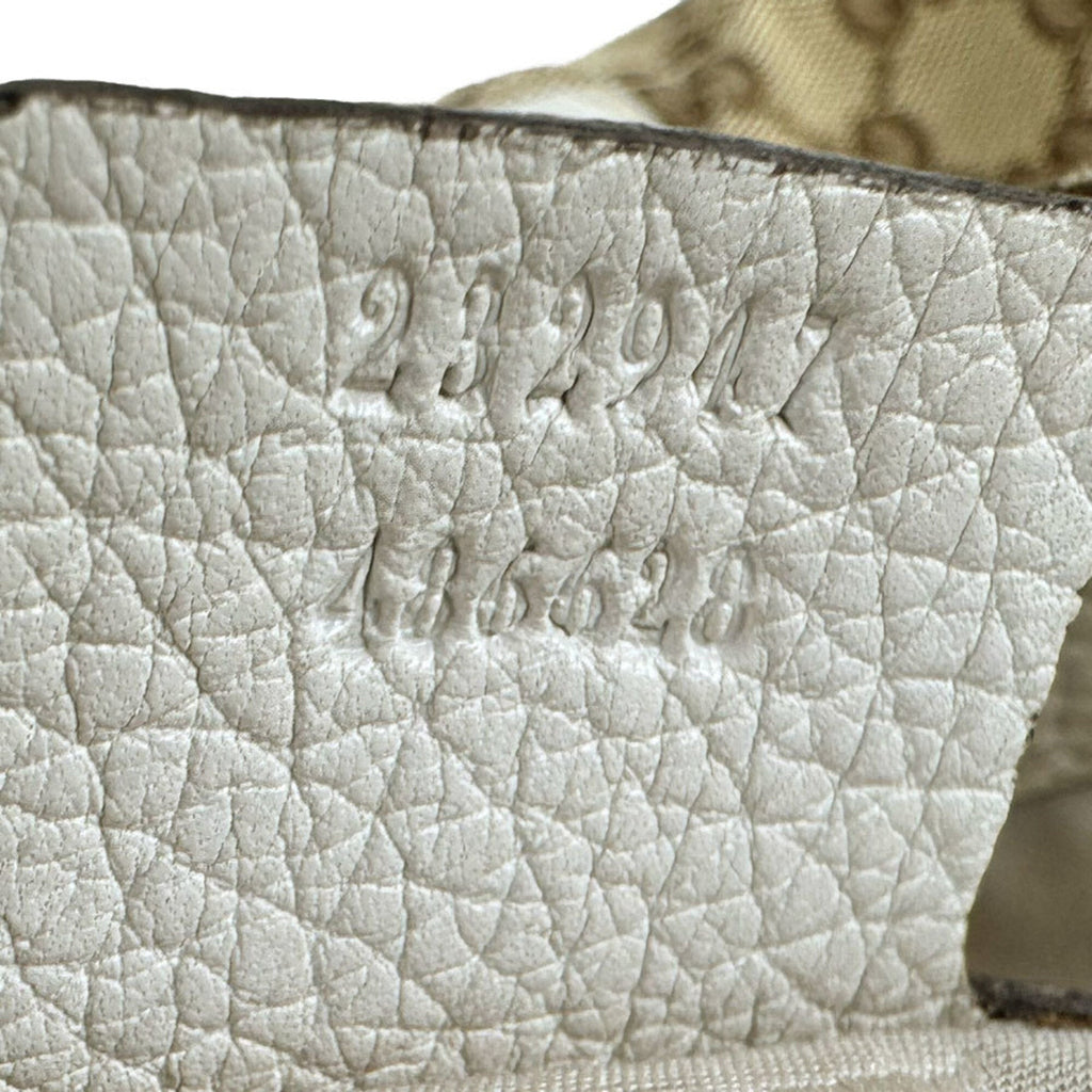 Gucci Beige Brown Ivory Gg Canvas Leather Tote Bag (Pre-Owned)
