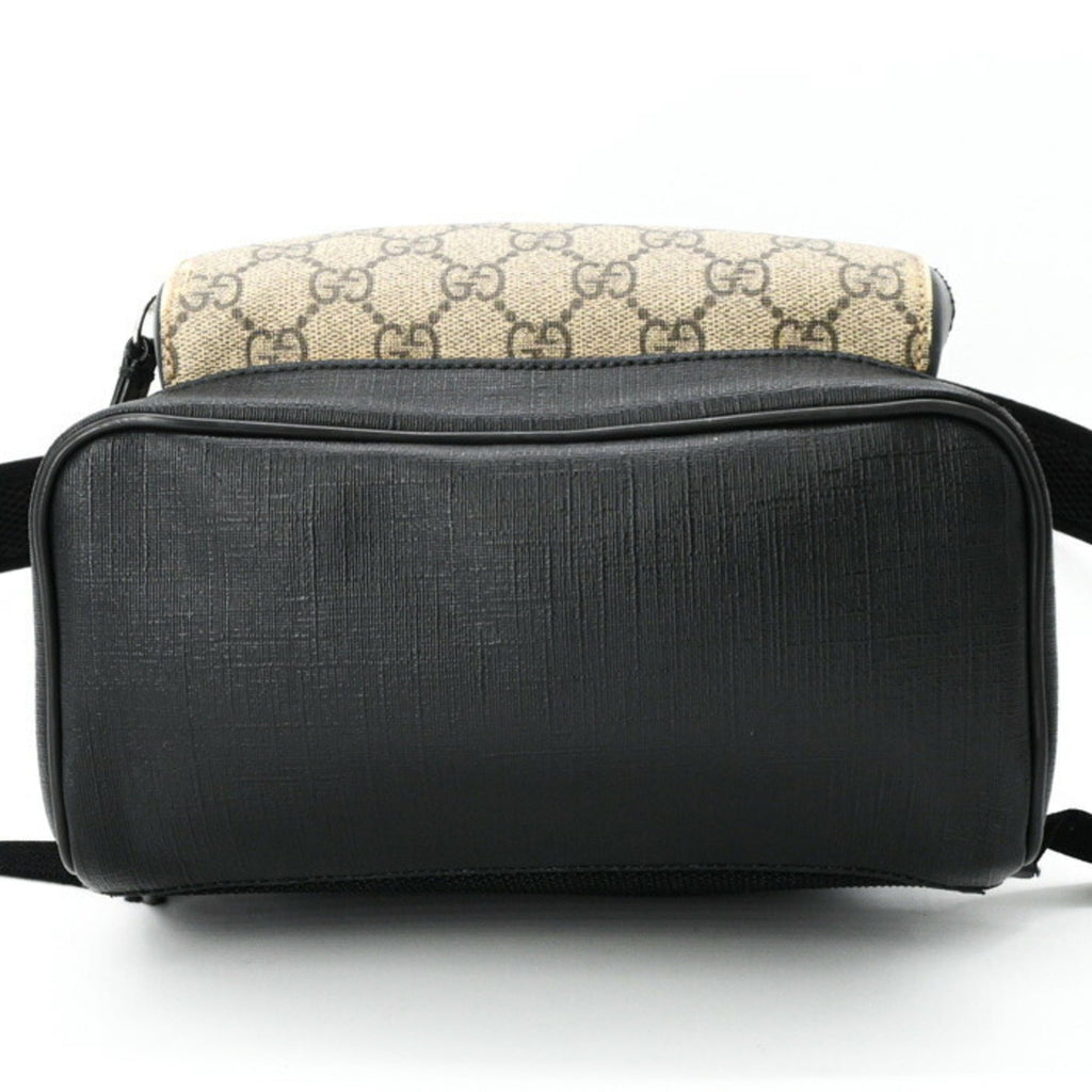 Gucci Beige Black Gg Supreme Leather Backpack (Pre-Owned)