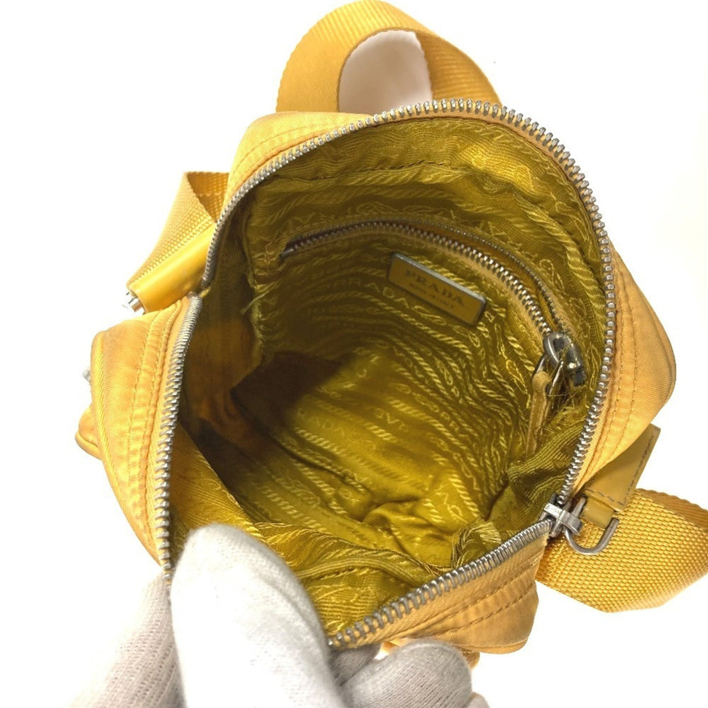 Prada Yellow Nylon Pochette Shoulder Bag