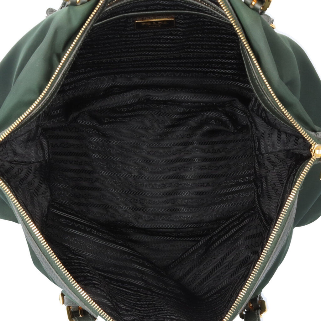 Prada Green Nylon Shoulder Bag