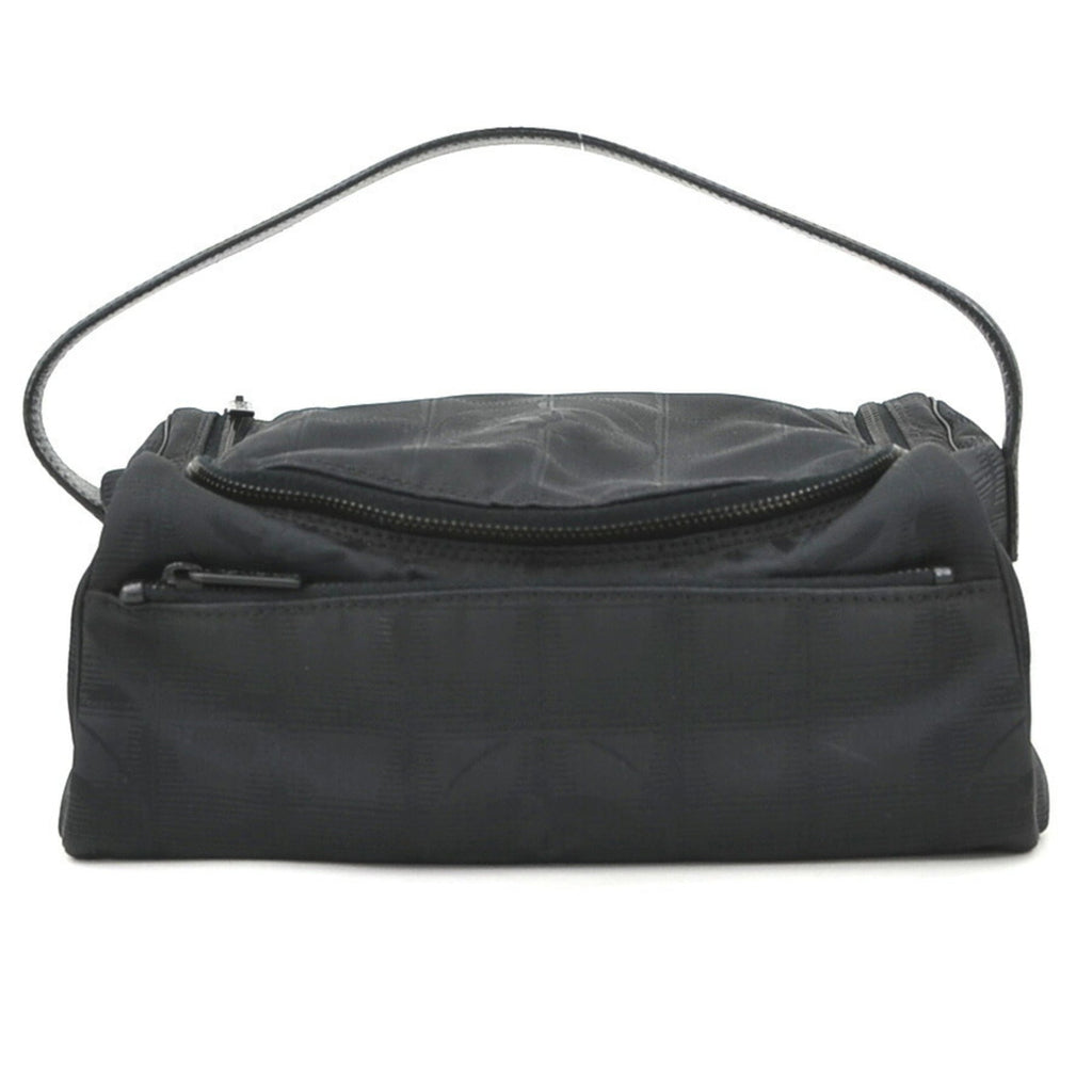 Chanel Black Nylon Jacquard Handbag Vanity Bag
