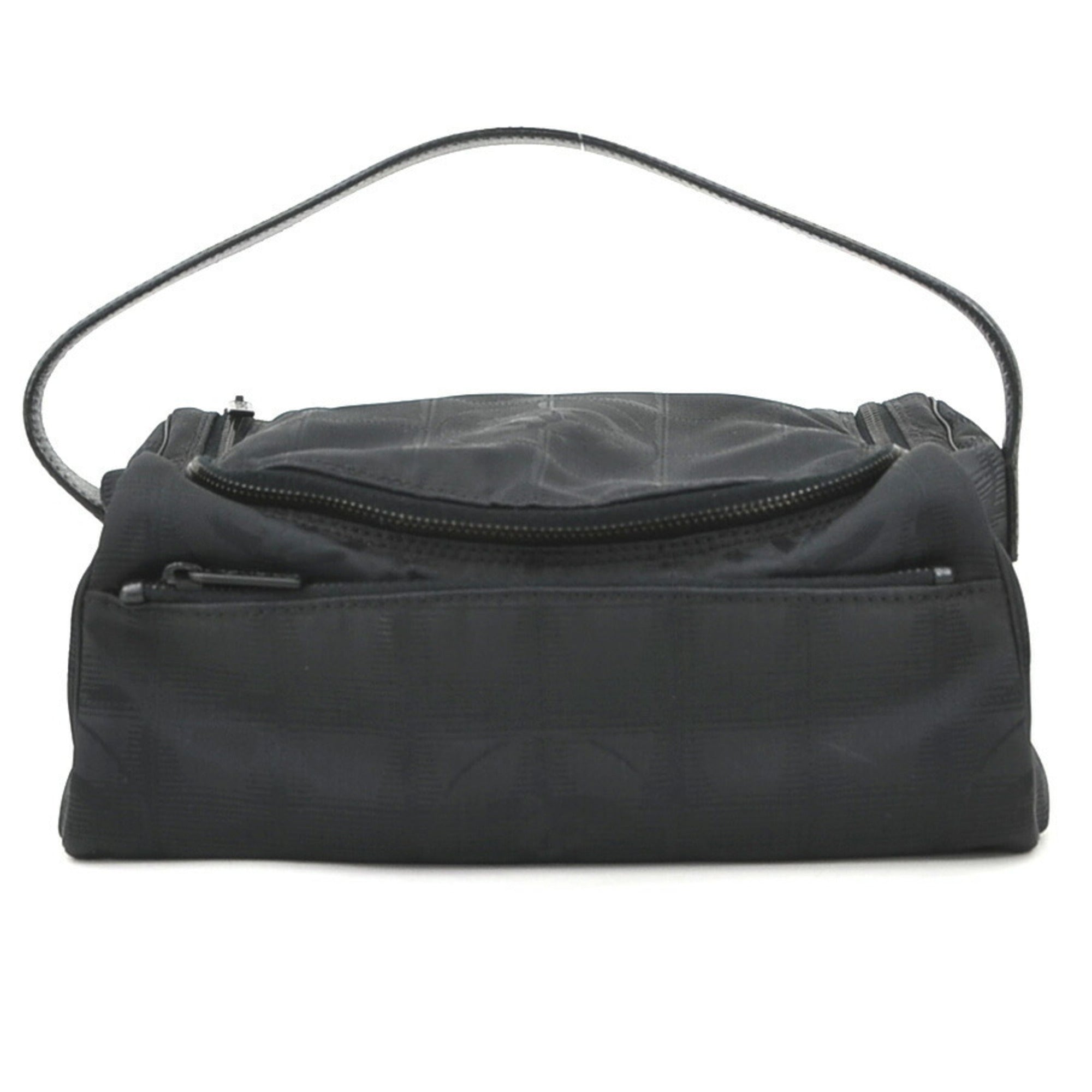 Chanel Black Nylon Jacquard Handbag Vanity Bag