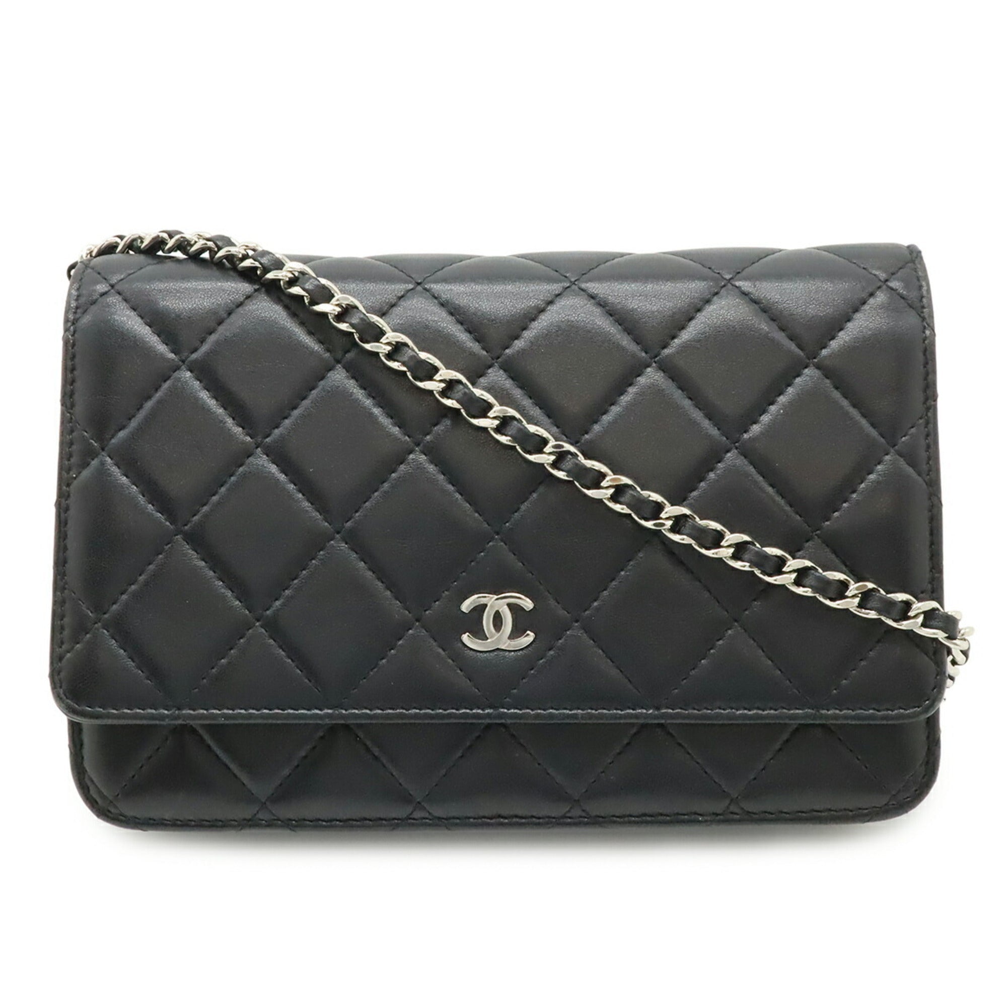 Chanel Black Leather Pochette Shoulder Bag