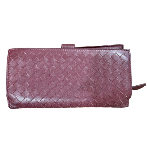 Bottega Veneta Bordeaux Intrecciato Long Wallet (Bi-Fold)
