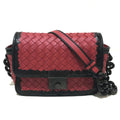 Bottega Veneta Intrecciato Black Red Color Intrecciato Shoulder Bag