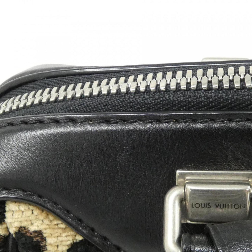Louis Vuitton Leopard Beige Black Canvas Leather Handbag
