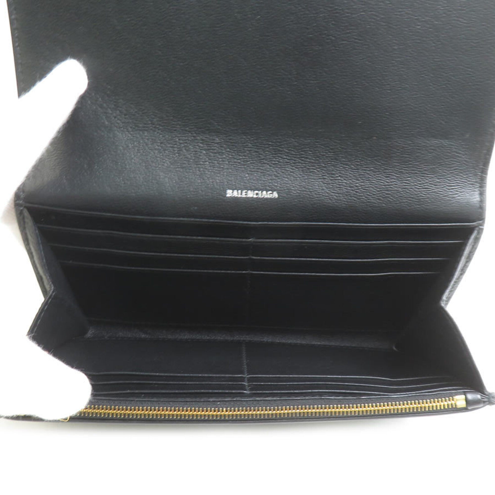 Balenciaga Black Leather Long Wallet (Bi-Fold)