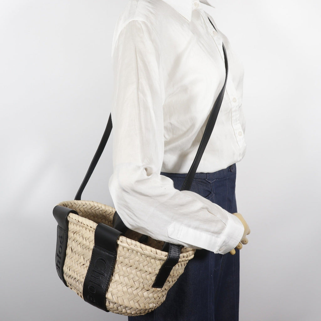Chloé Beige Raffia Leather Basket Handbag (Pre-Owned)