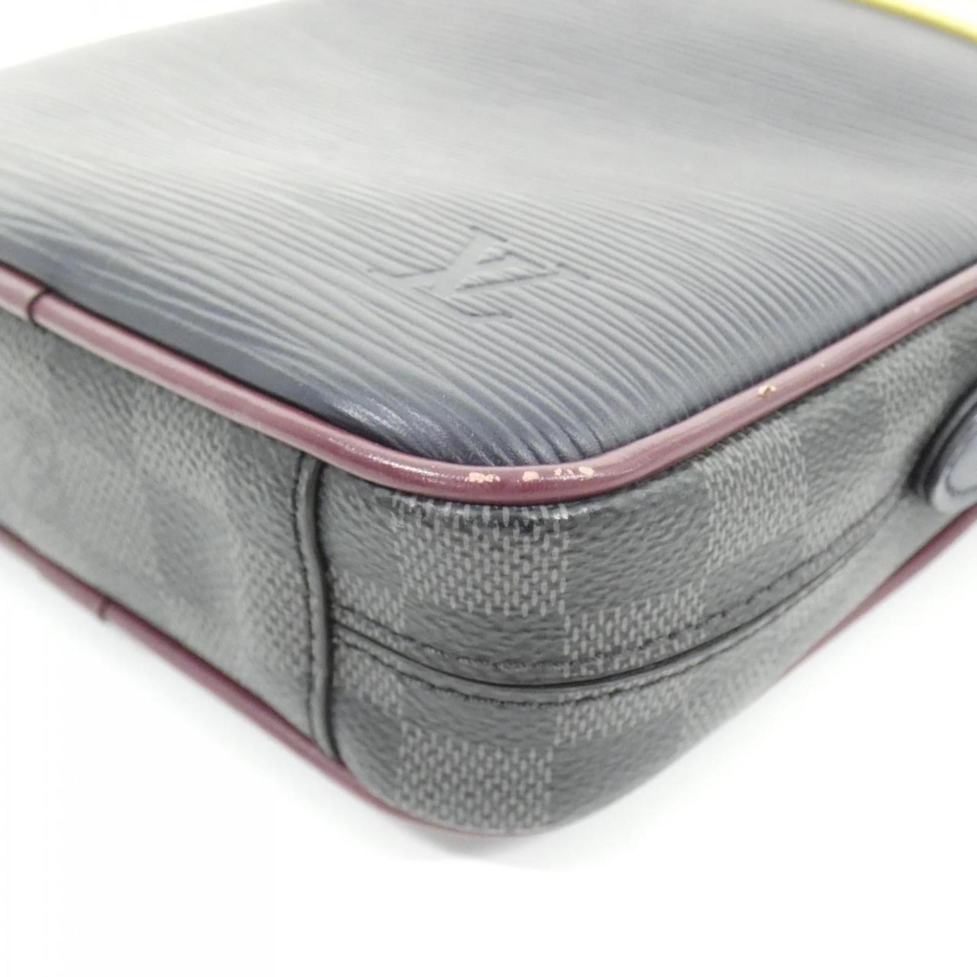 Louis Vuitton Graphite Coated Canvas Leather Shoulder Bag