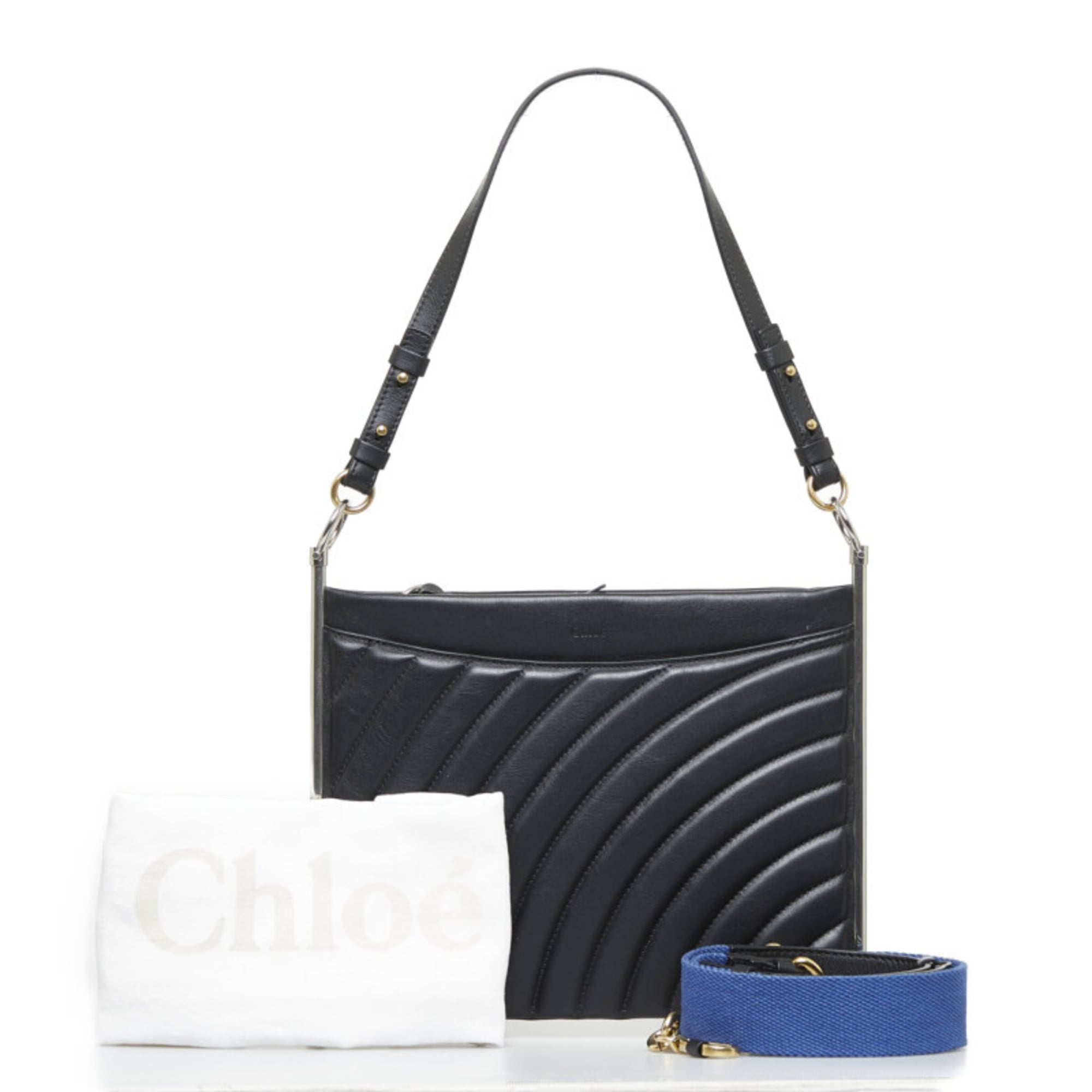 Chloé Ethel Black Khaki Handbag Shoulder Bag Tote Bag (Pre-Owned)