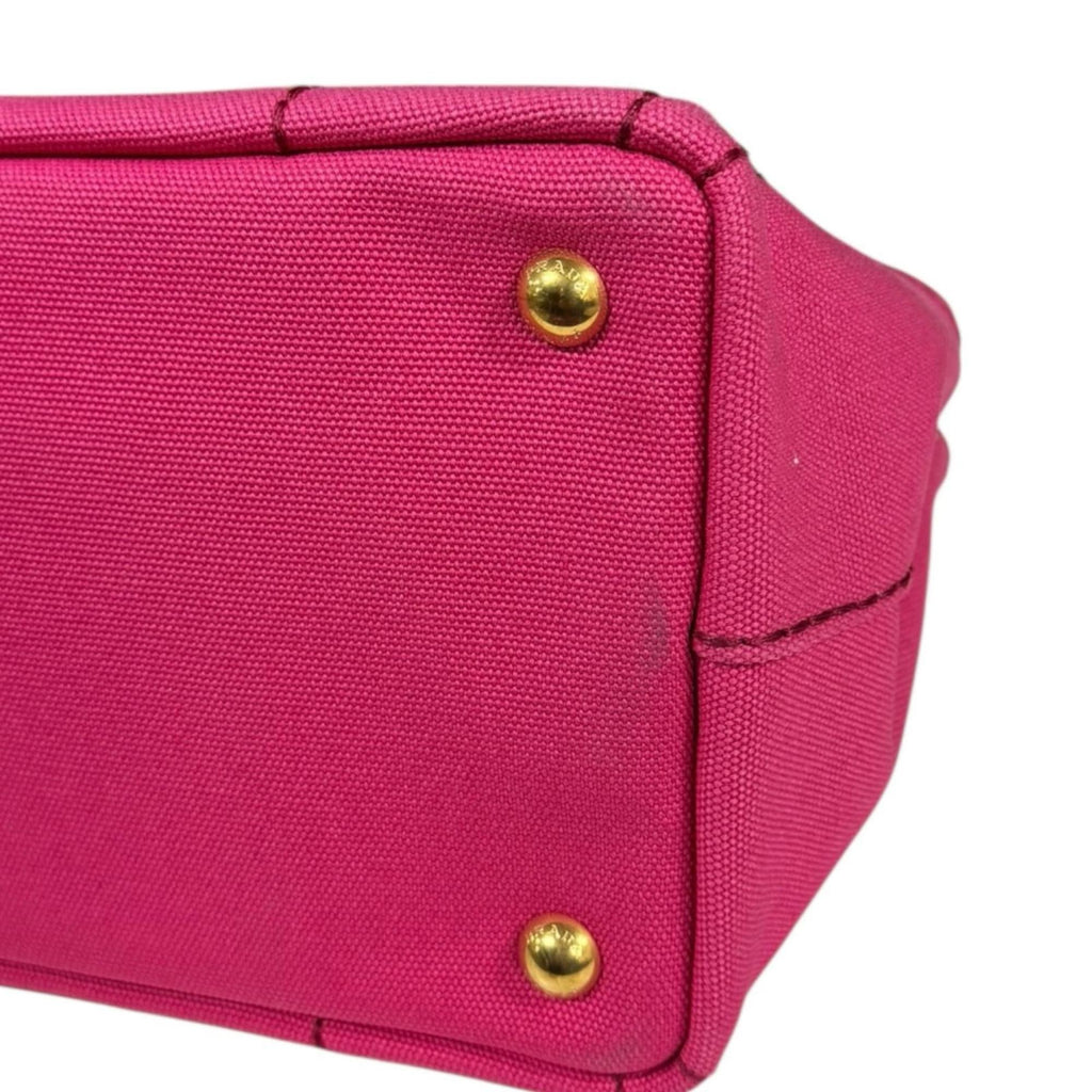 Prada Peonia Pink Canvas Shoulder Bag