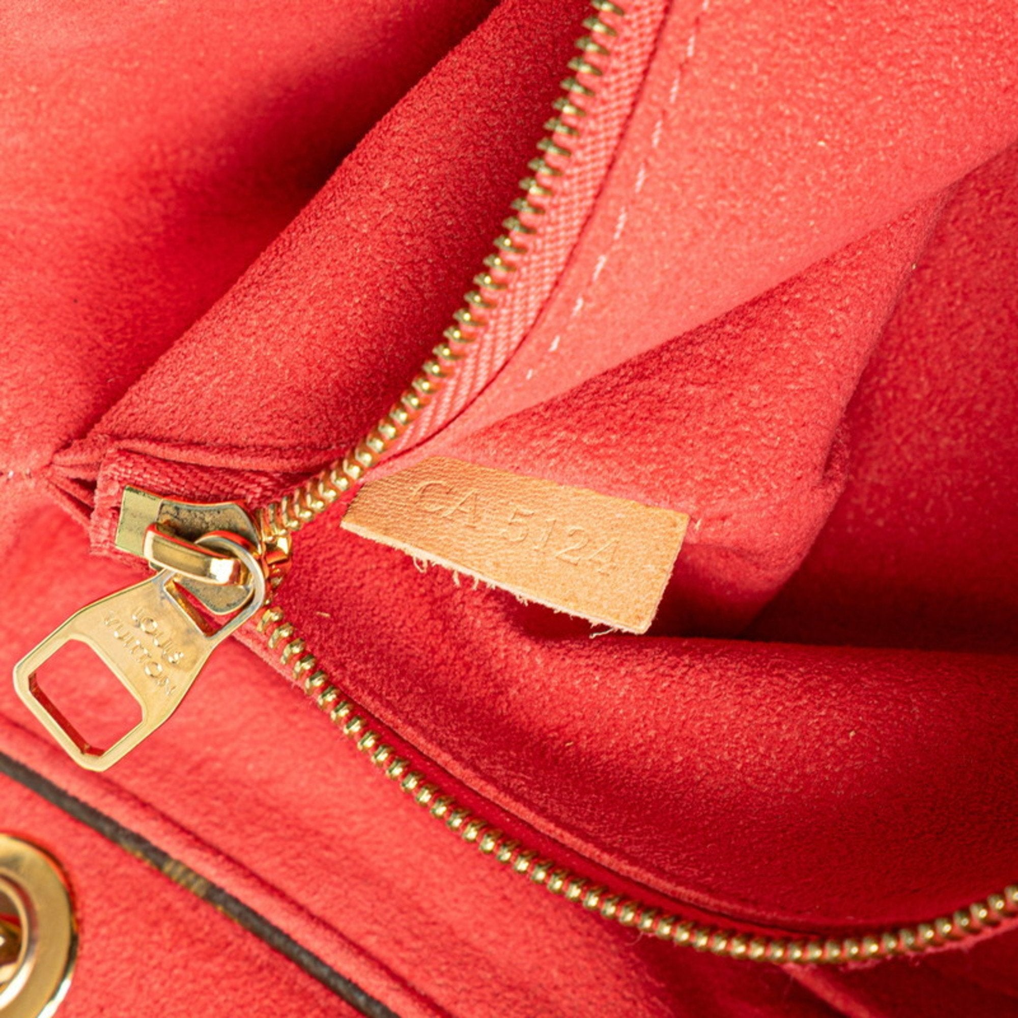 Louis Vuitton Monogram Brown Rose Litchi Pvc Leather Shoulder Bag