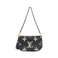 Louis Vuitton Beige Black Leather Pochette Pouch Shoulder Bag