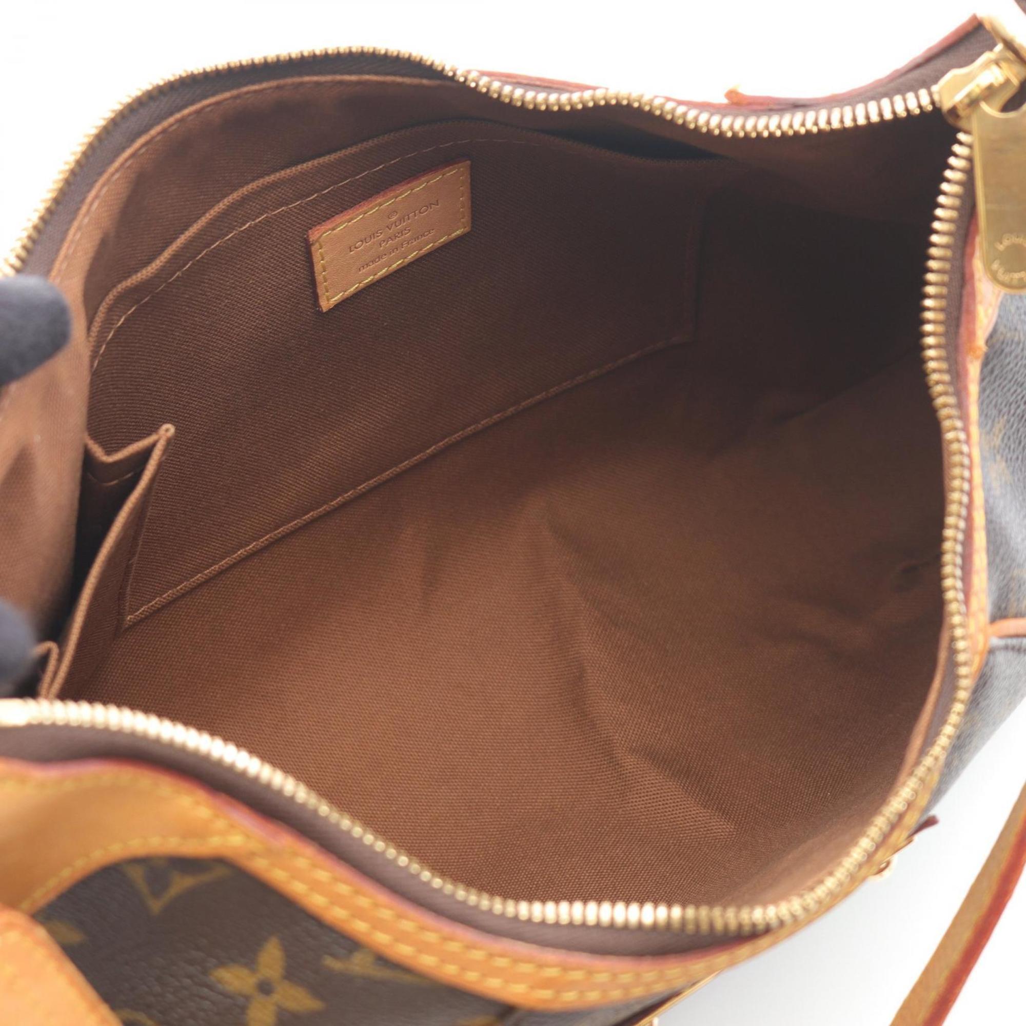 Louis Vuitton Brown Coated Canvas Leather Shoulder Bag