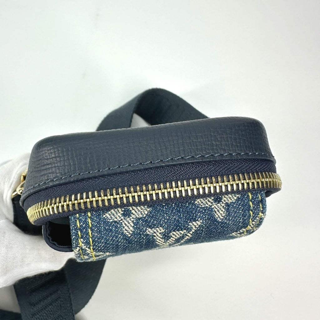 Louis Vuitton Blue Denim Leather Pochette Pouch Shoulder Bag