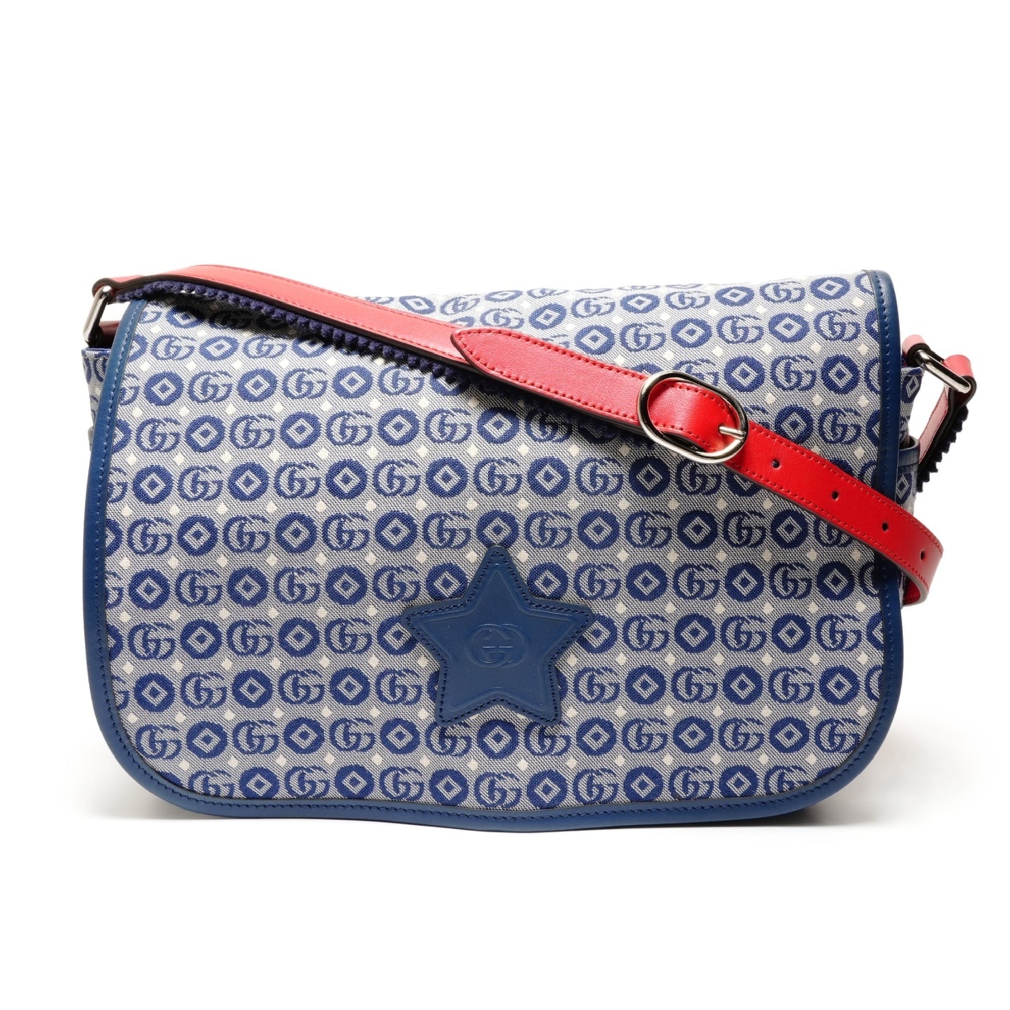 Gucci Blue Messenger Bag Shoulder Bag (Pre-Owned)