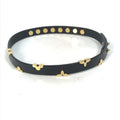 Louis Vuitton Monogram Gold Black Leather Charm Bracelet