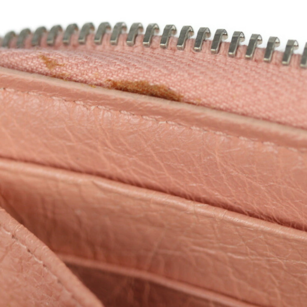 Balenciaga Pink Beige Leather Coin Purse/Coin Case