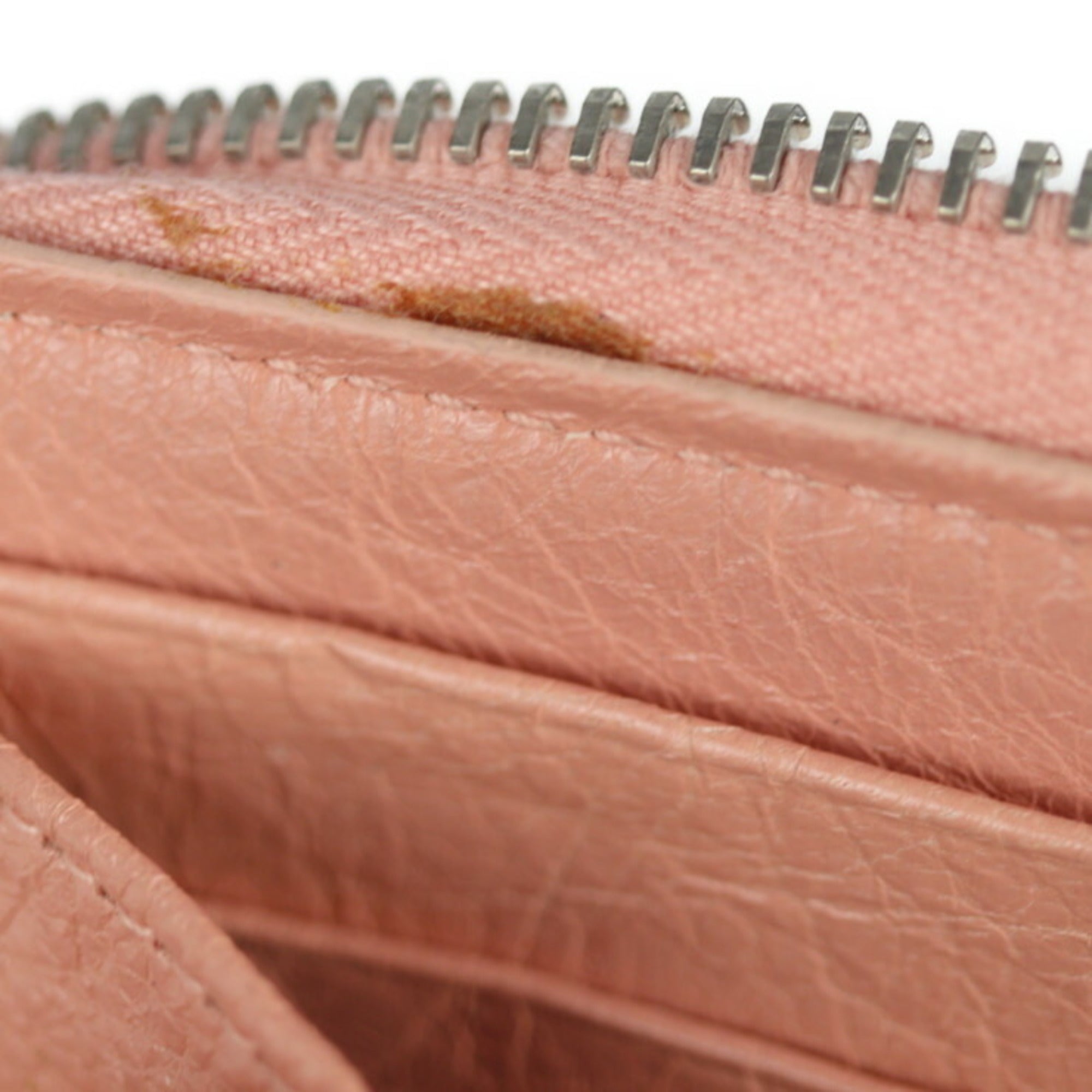 Balenciaga Pink Beige Leather Coin Purse/Coin Case