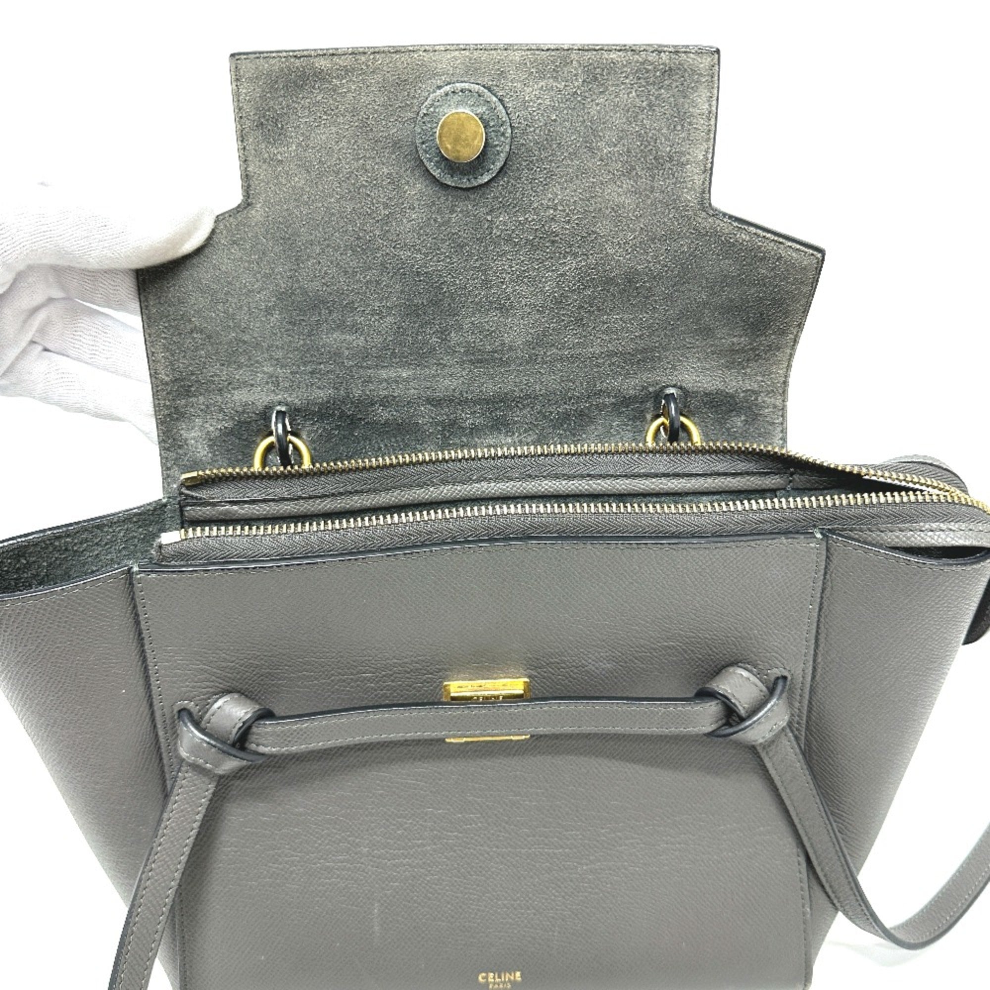 Celine Gray Leather Handbag