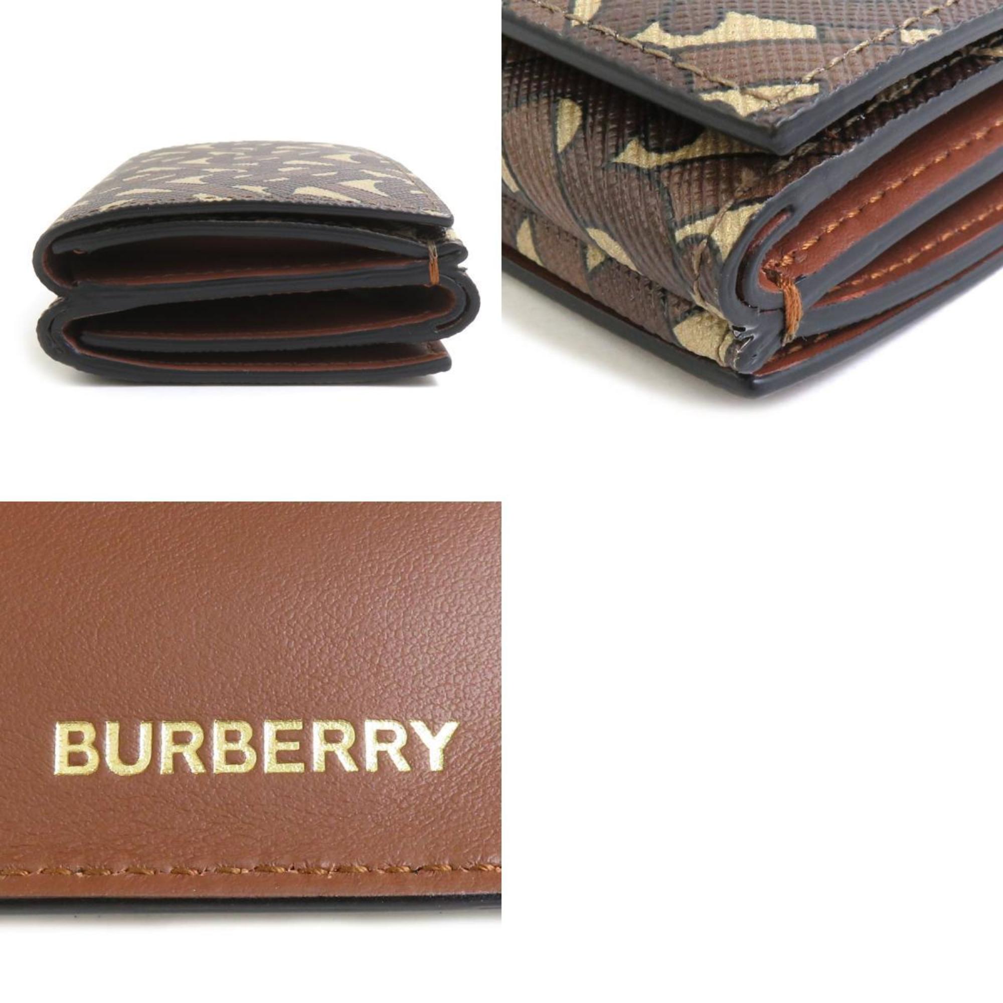 Burberry Brown Coated Canvas Wallet (Tri-Fold)