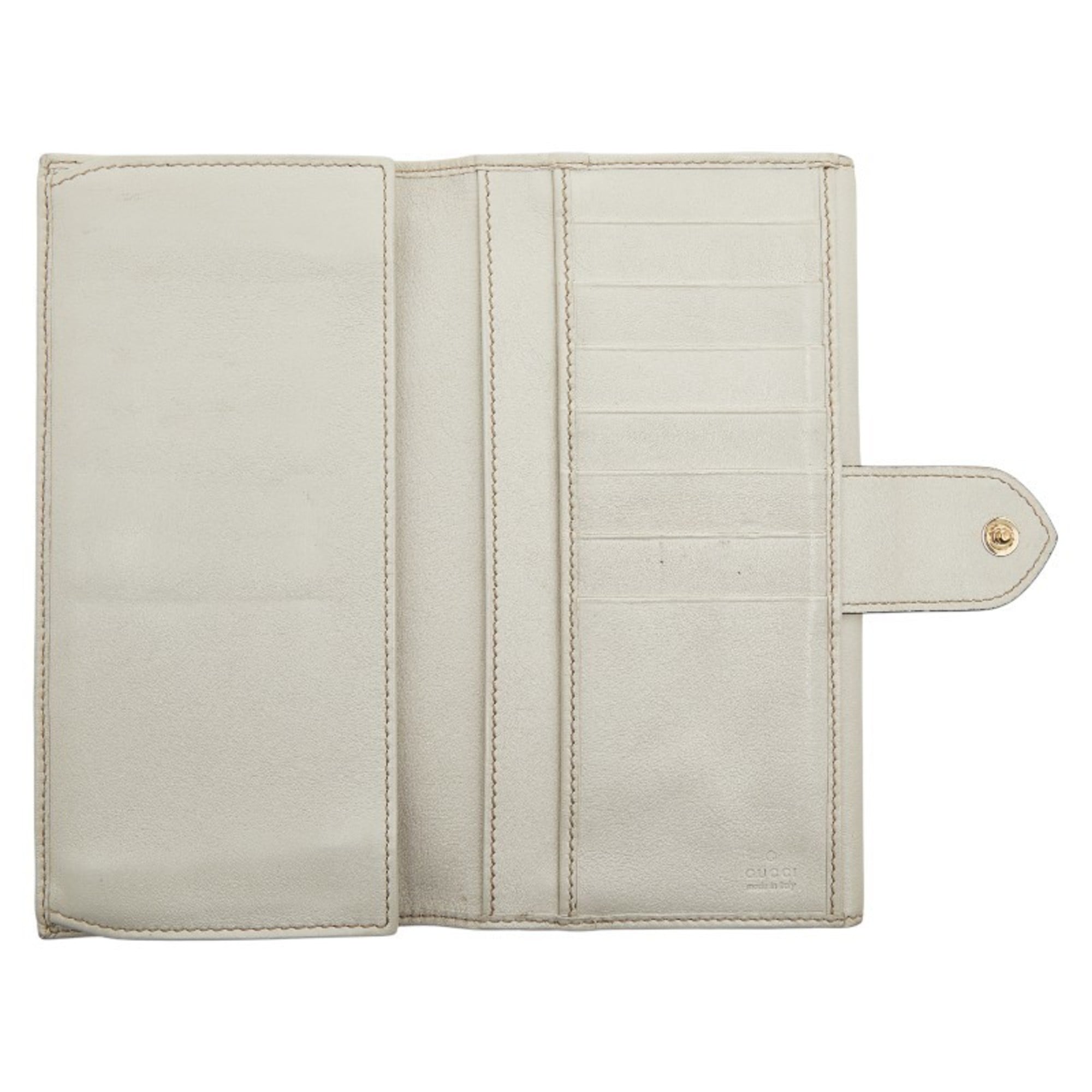 Gucci Beige White Canvas Leather Coin Purse/Coin Case (Pre-Owned)