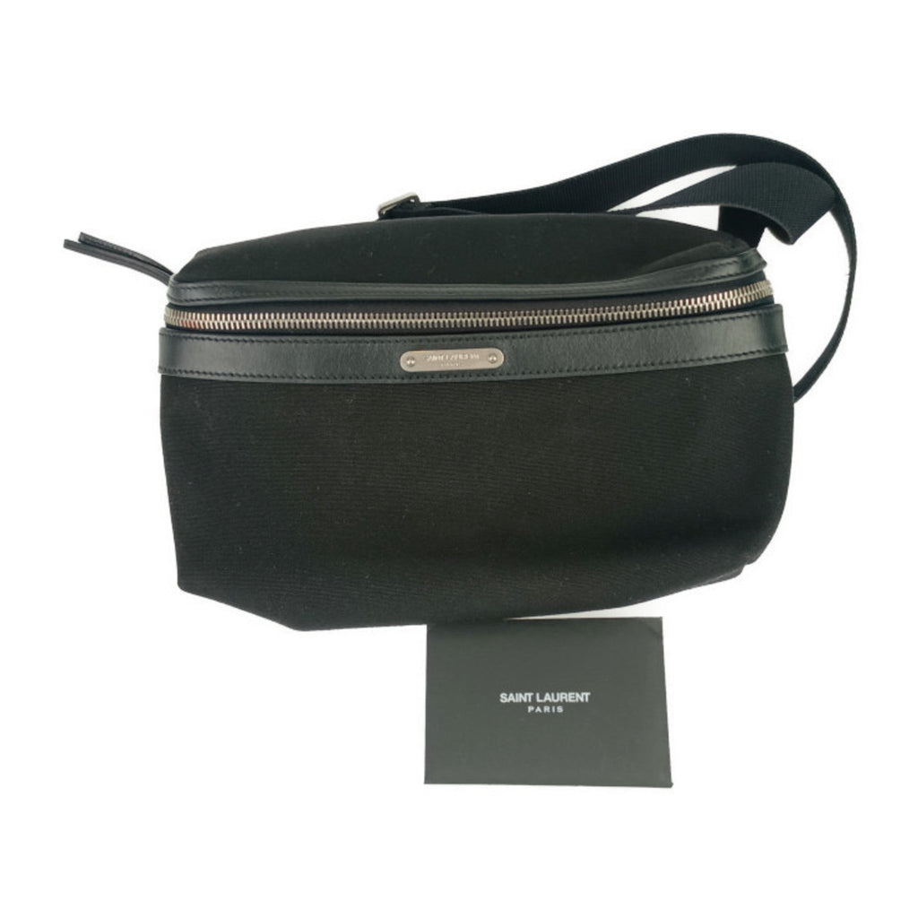 Yves Saint Laurent Black Canvas Leather Fanny Pack (Pre-Owned)