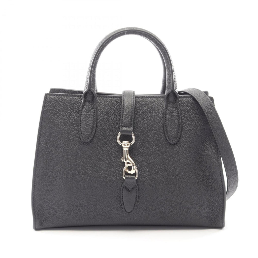 Gucci Black Leather Handbag Tote Bag (Pre-Owned)