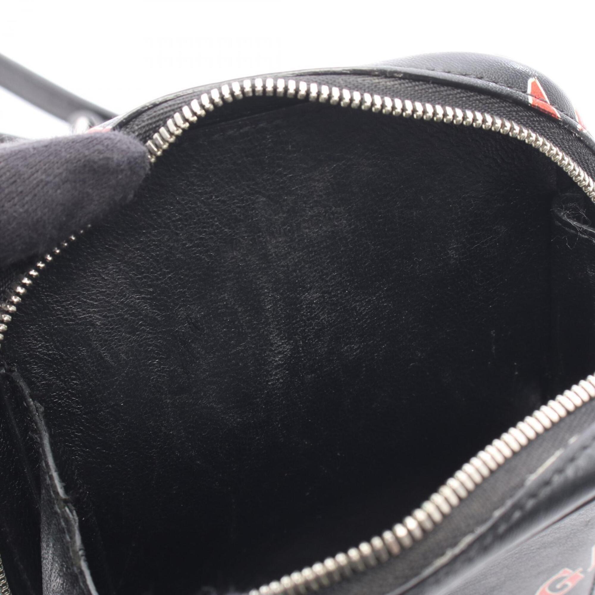 Balenciaga Black Red Color White Leather Handbag Shoulder