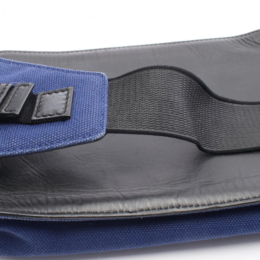 Balenciaga Black Navy Canvas Leather Fanny Pack