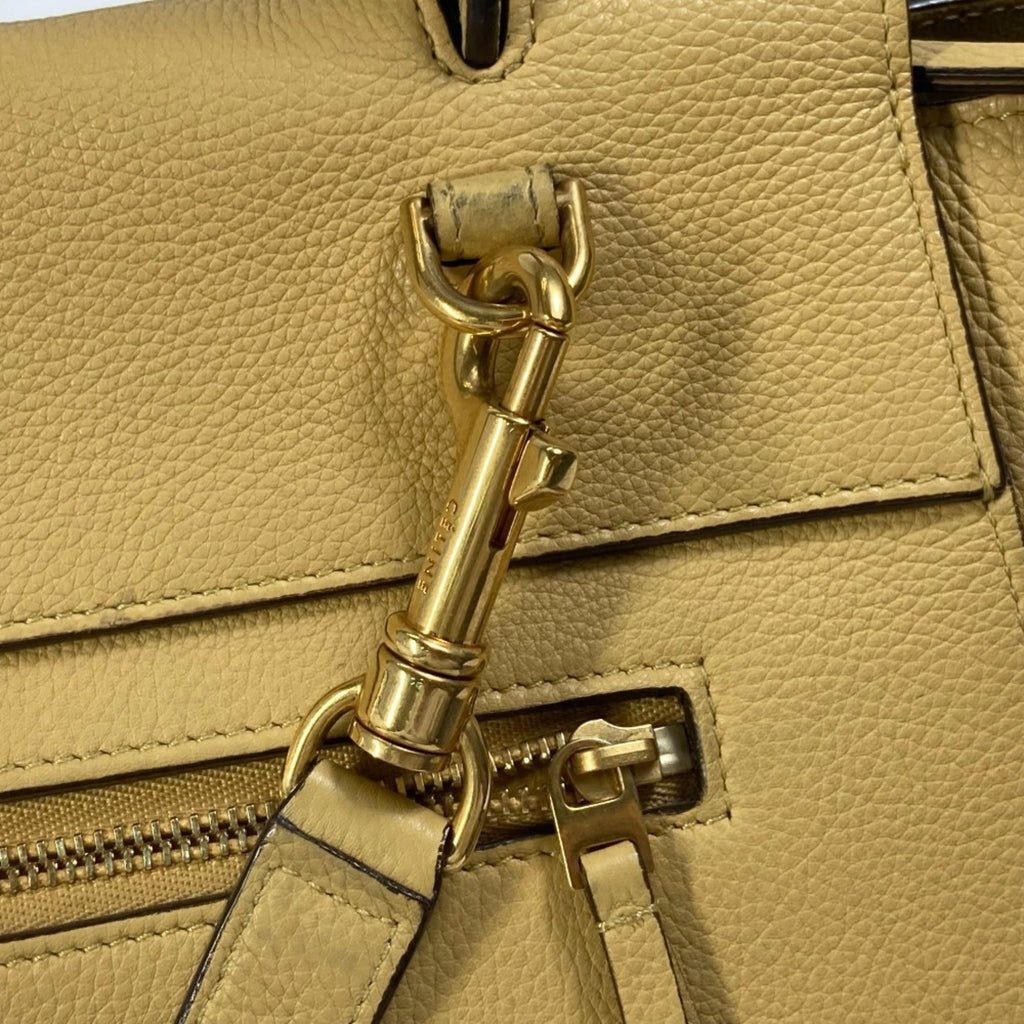Celine Yellow Leather Shoulder Bag