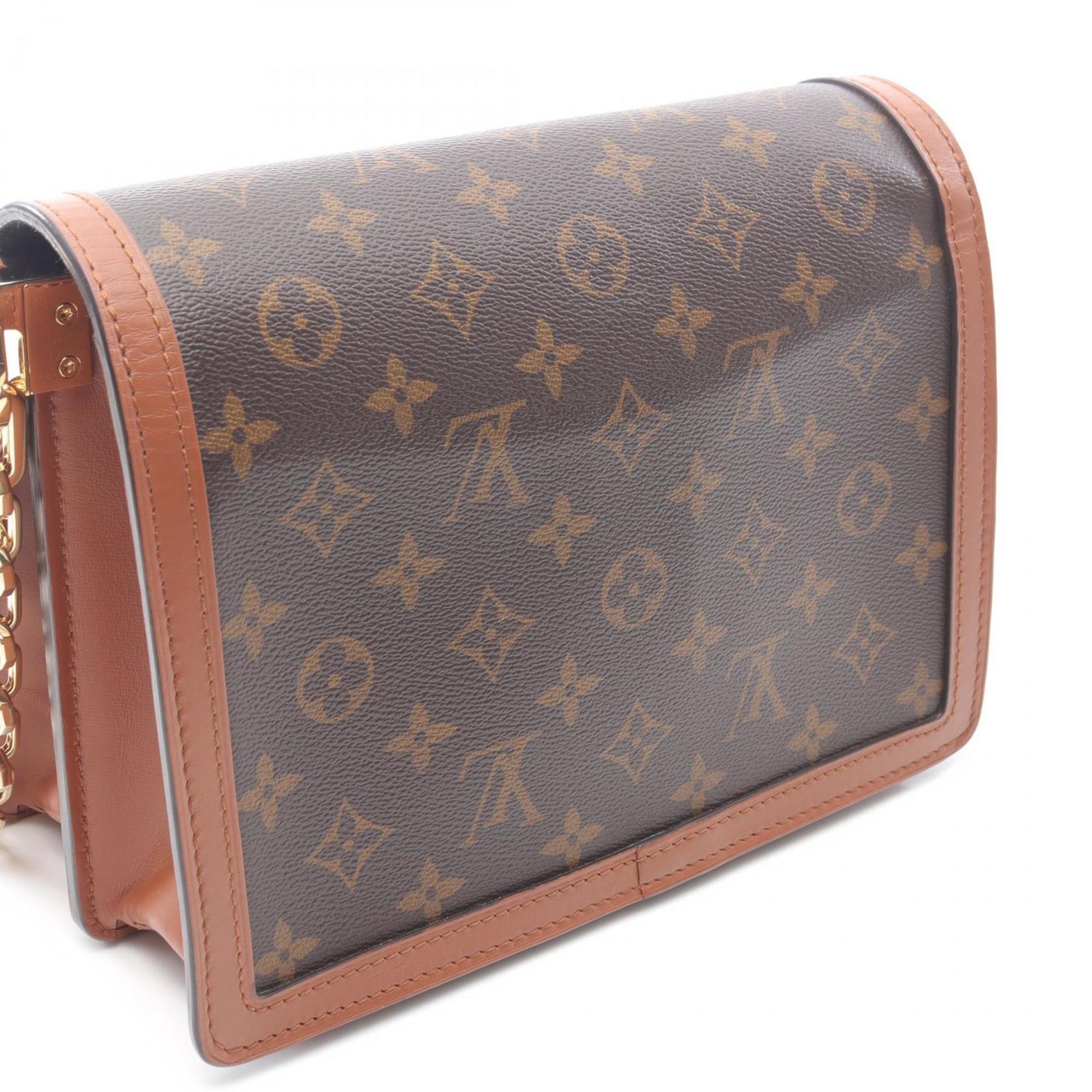 Louis Vuitton Beige Brown Coated Canvas Leather Shoulder Bag