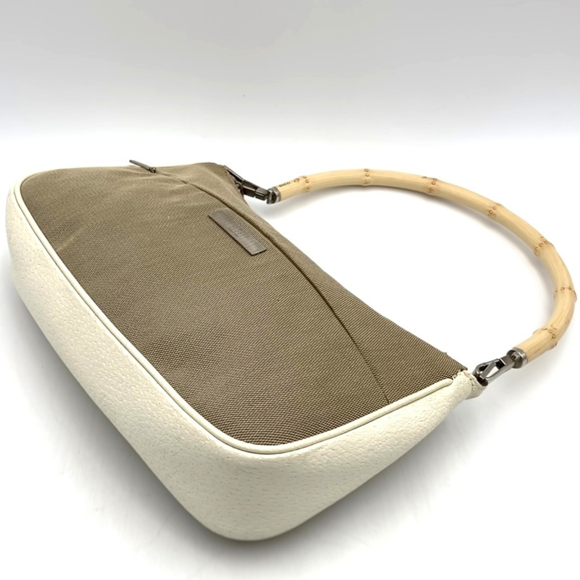 Gucci Beige Canvas Leather Handbag (Pre-Owned)