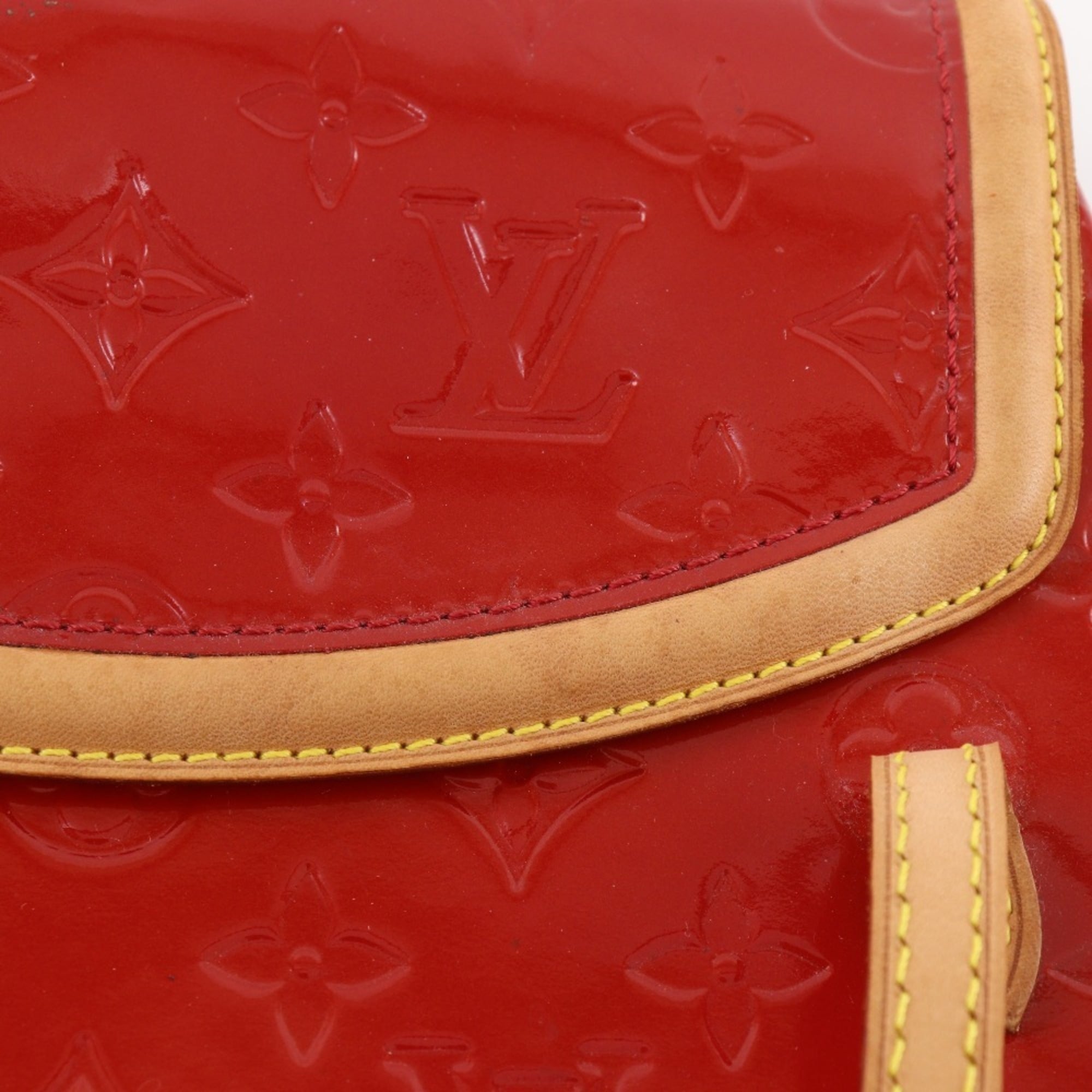 Louis Vuitton Red Color Monogram Vernis Tote Bag