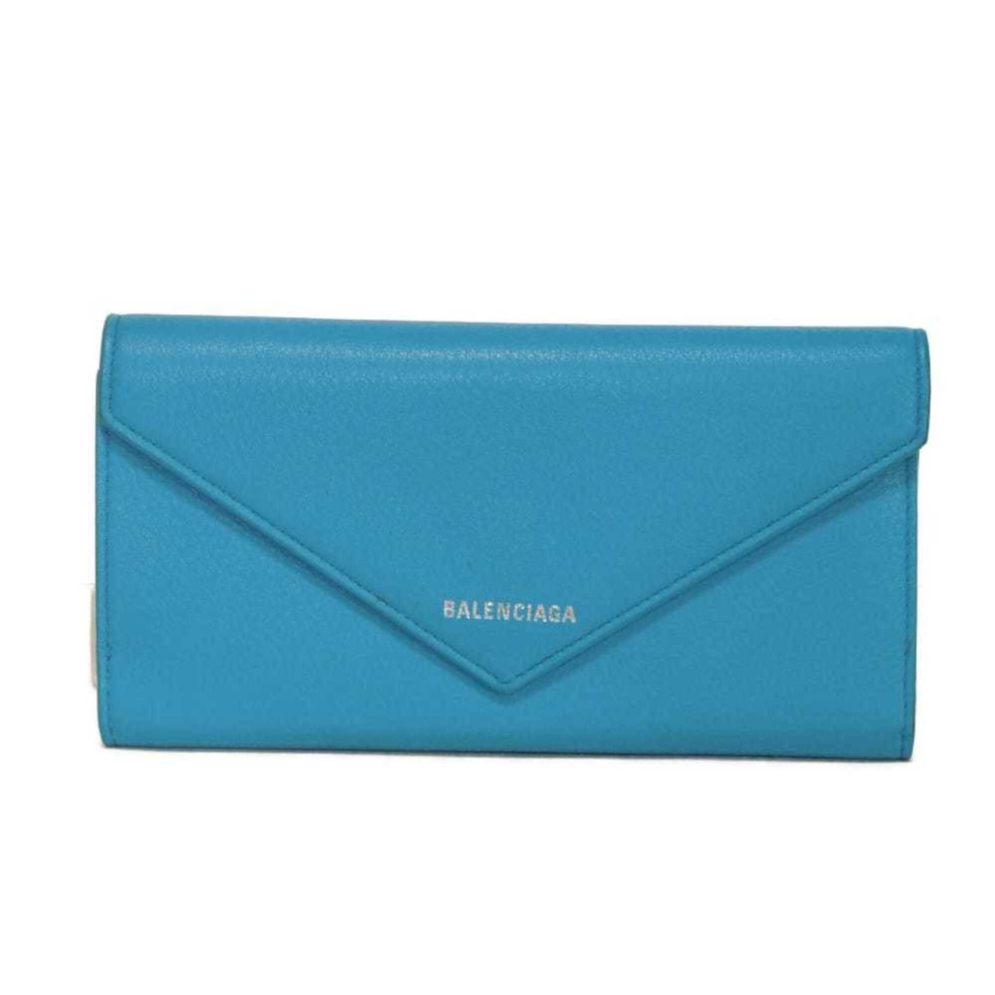 Balenciaga Blue Leather Long Wallet (Bi-Fold)