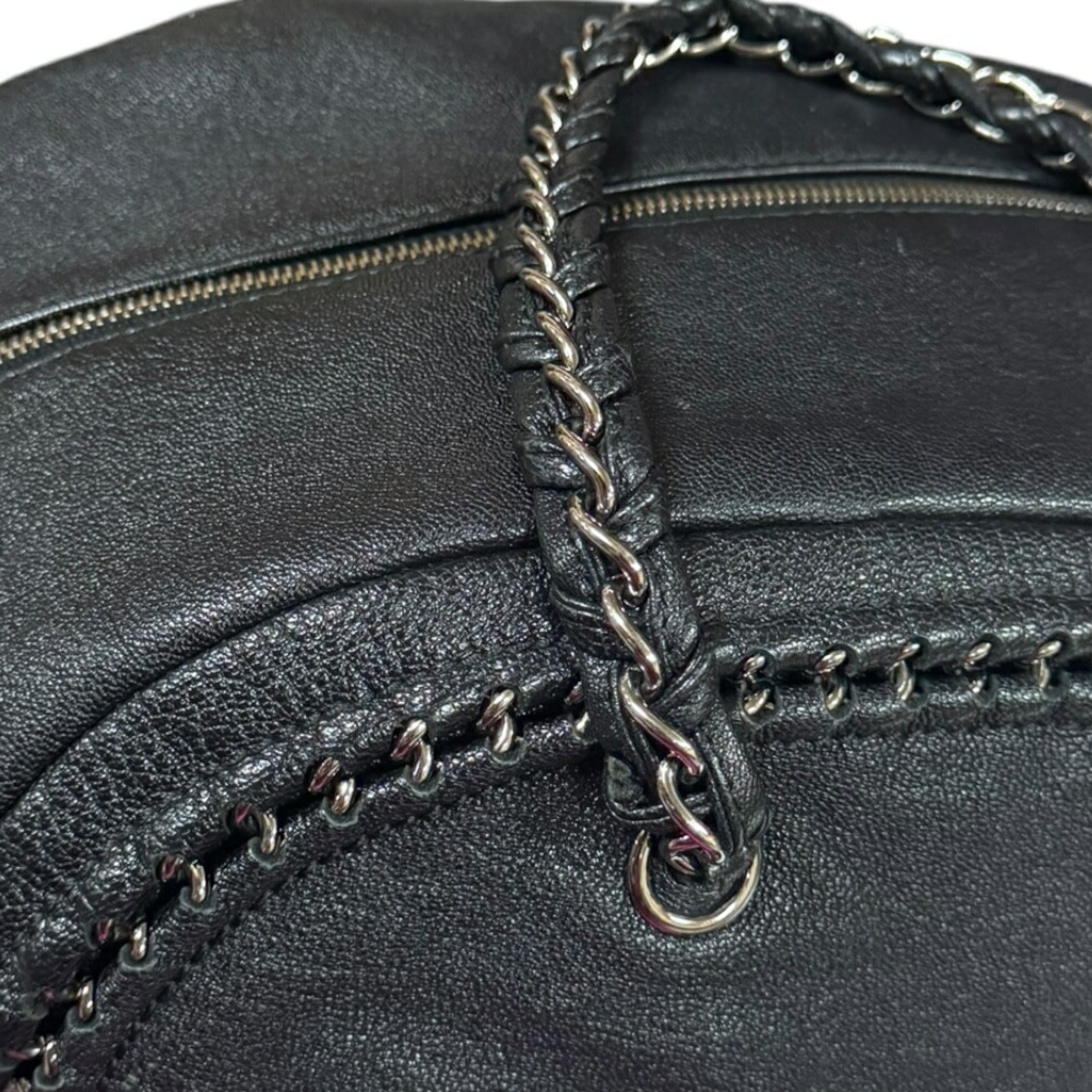 Chanel Black Leather Boston Bag