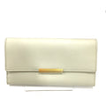 Bottega Veneta Off-White Leather Long Wallet (Tri-Fold)