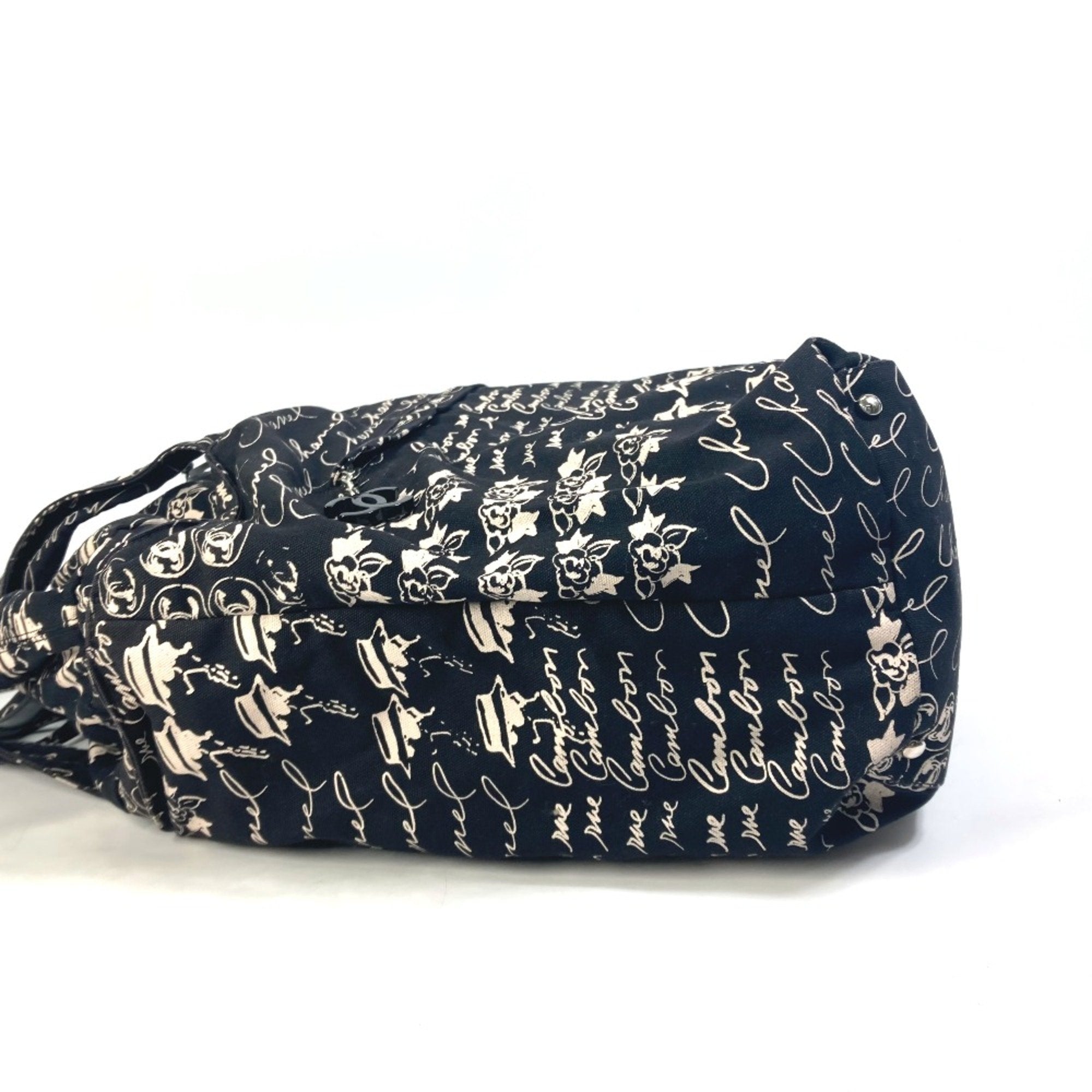Chanel Black Cloth Tote Bag