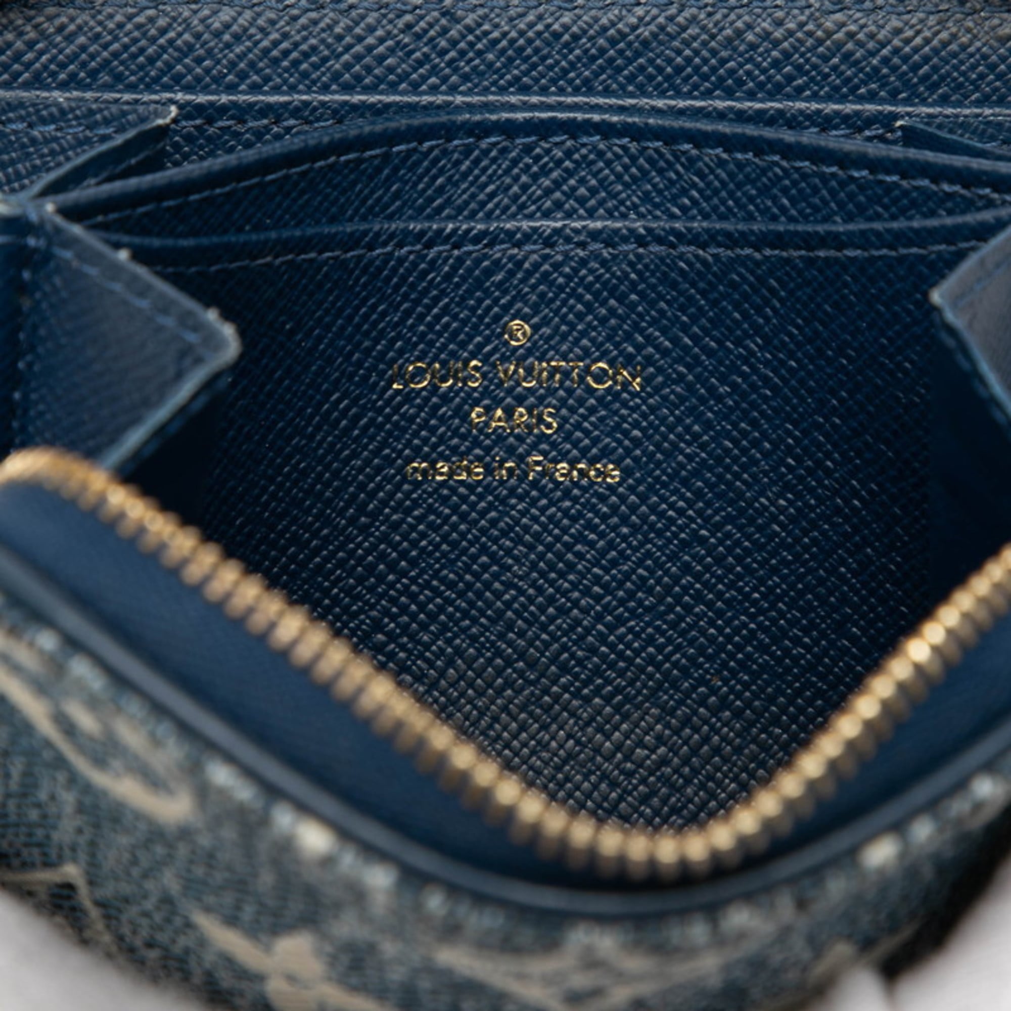 Louis Vuitton Blue Denim Leather Coin Purse/Coin Case