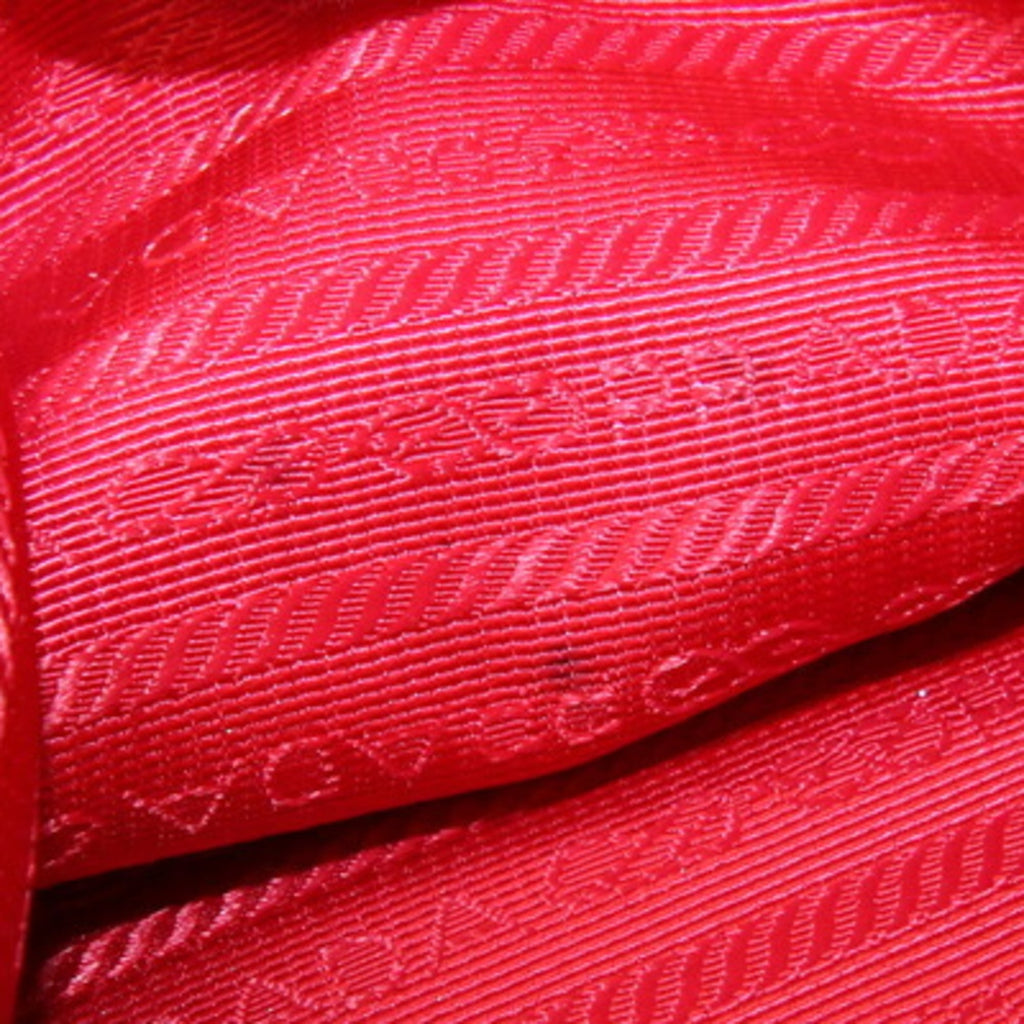 Prada Red Color Nylon Leather Handbag Pouch