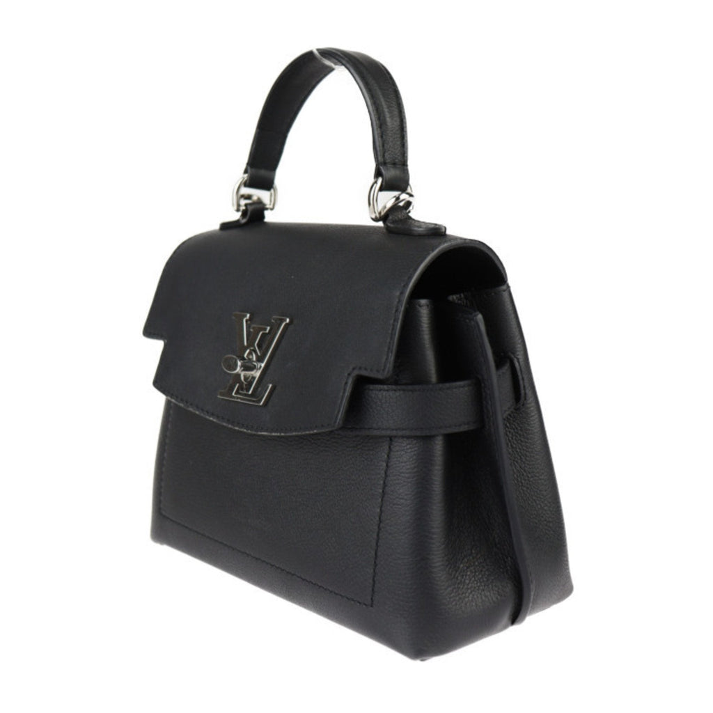 Louis Vuitton Black Leather Handbag Shoulder Bag