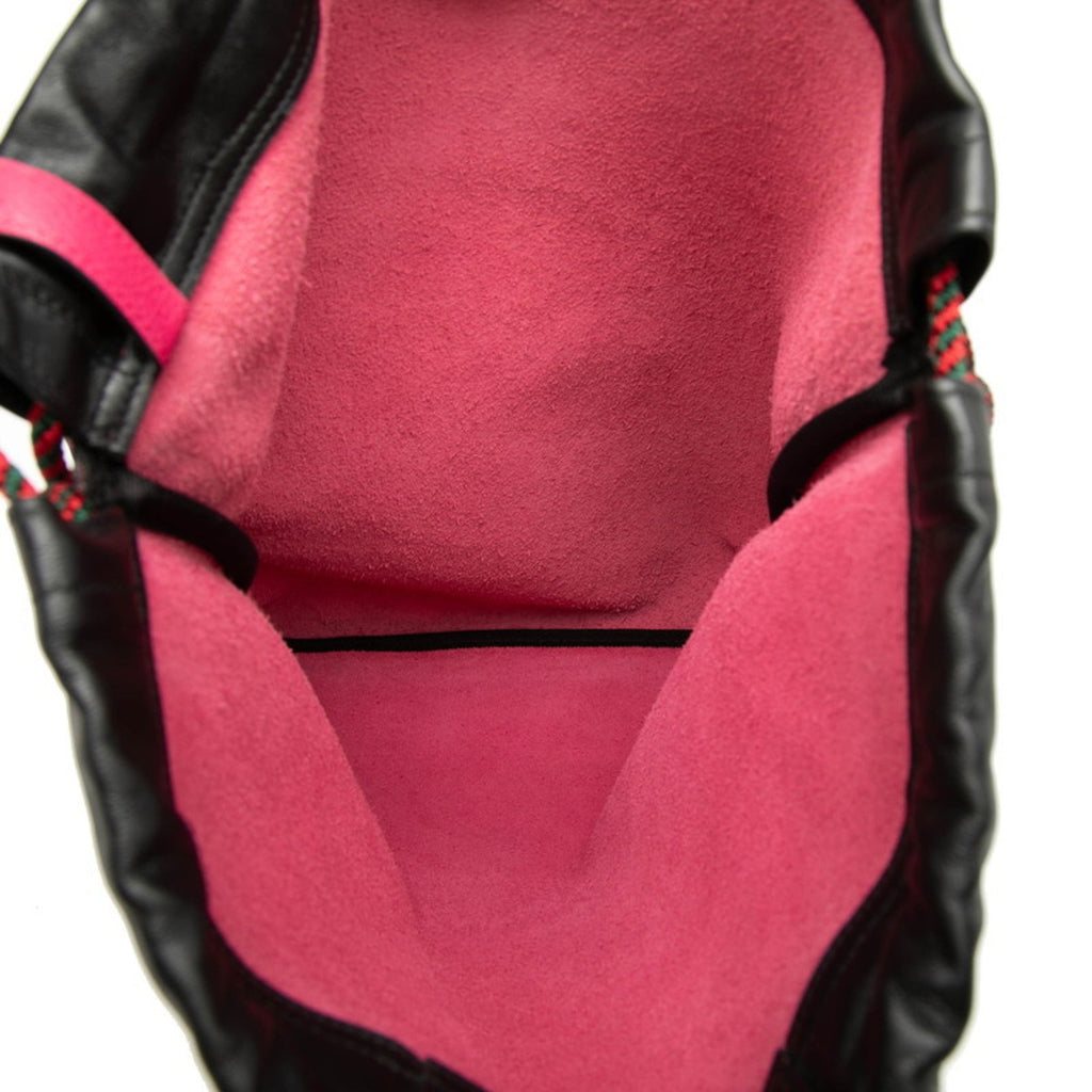 Gucci Black Pink Leather Backpack Beach Bag (Pre-Owned)