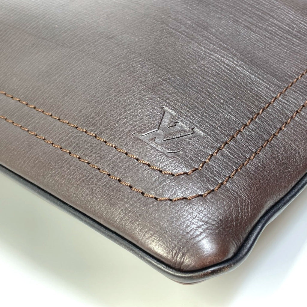 Louis Vuitton Brown Coffee Utah Leather Pochette Shoulder Bag