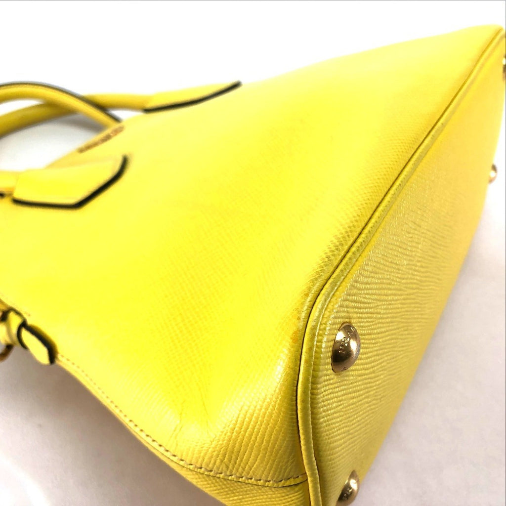 Prada Yellow Leather Handbag Shoulder Bag