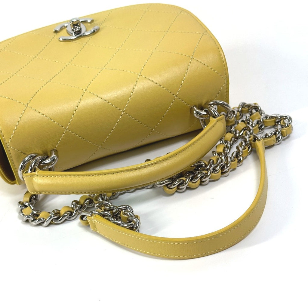 Chanel Yellow Leather Shoulder Bag