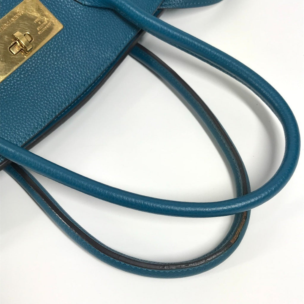 Louis Vuitton Blue Leather Shoulder Bag Tote Bag